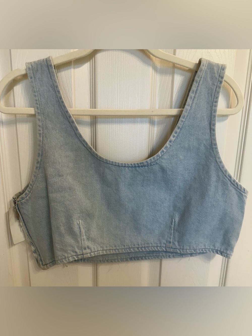 KseniaSchnaider + DL1961 Tank Top in Denim Fur Size L $249 - Picture 6 of 6